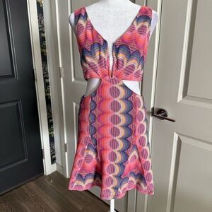 Ramy Brook Hana Cutout Multicolored Mini Dress Size M
